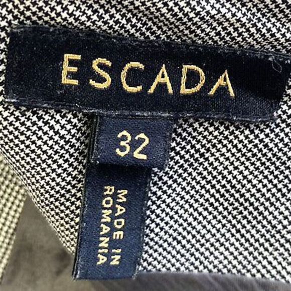 Escada Skirt Women’s EU 32 US 0 Black Wool Houndstooth Pencil Preppy Ladies - Picture 13 of 13